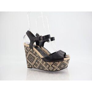 Vera Wang Cucio Sandals Womens 8M Tribal Wedge Platform Shoes Slingback Leather